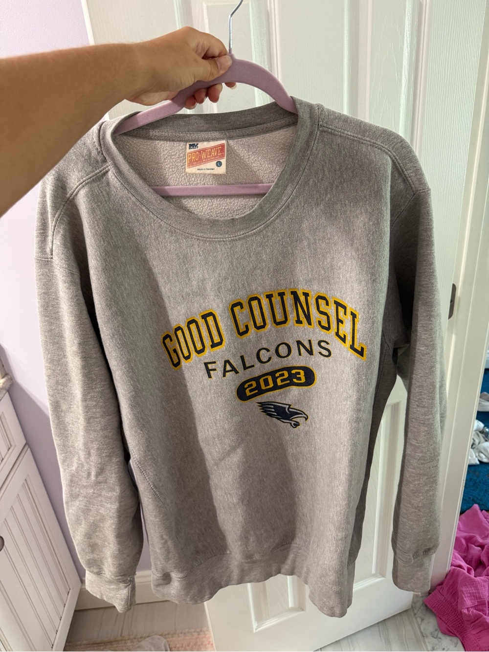 Good Counsel Falcons 2023 Gray Crewneck Sweatshirt